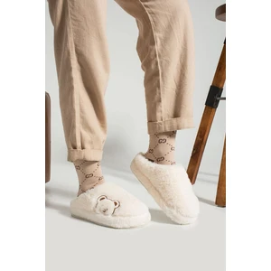 Kadın Ev Terliği Peluş Terlik Çeyiz ve Bohça Terliği Ses Yapmaz Kalın Taban