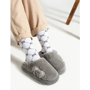 Kadın Ev Terliği Peluş Terlik Çeyiz ve Bohça Terliği Ses Yapmaz Kalın Taban