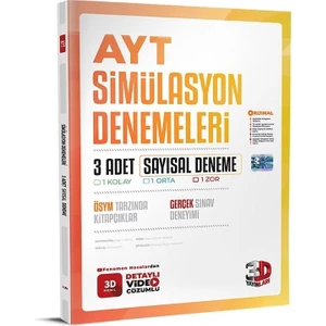 3D Yayınları AYT Tüm Dersler Sayısal Simülasyon 3 Deneme Sınavı