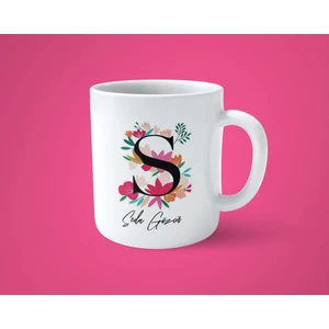 Hesaplısı Burada Renkli Çiçekli S Harfli Kişiye Özel Isimli Baskılı Kupa Bardak