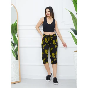 Banada Moda Kadın Etnik Desenli Penye Kapri