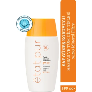 Etat Pur Protective Mineral Fluid SPF50+ %100 Mineral Filtreli Yüksek Koruma Yüz Güneş Kremi 40ml Açık Cilt