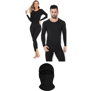 Belifanti Collection Termal Içlik Alt Üst Takım Termal Maske Siyah