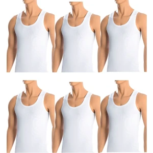 Belifanti Collection Erkek Pamuklu 6 Adet Beyaz Atlet 6'lı Set