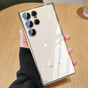 M.tk moveteck Samsung Galaxy S24 Ultra Kılıf Tam Kamera Korumalı Metalik Parlak Renkli Kenar Yumuşak Silikon Ince