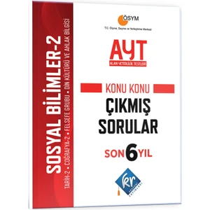Kr Akademi Yayınları AYT Sosyal Bilimler 2 Son 6 Yıl Konu Konu Çıkmış Sorular