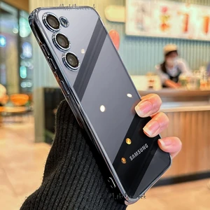 M.tk moveteck Samsung Galaxy S24 Kılıf Tam Kamera Korumalı Metalik Parlak Renkli Kenar Yumuşak Silikon Kapak