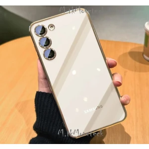 M.tk moveteck Samsung Galaxy S24 Kılıf Tam Kamera Korumalı Metalik Parlak Renkli Kenar Yumuşak Silikon Kapak