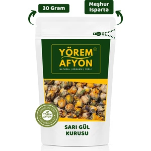 Yörem Afyon Meşhur Isparta Sarı Tomurcuk Kokulu Gül Kurusu | 30GR.
