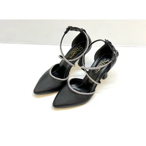 KAFKASLAR AYAKKABI Kadeh Topuk Çapraz Taş Bağlantı Ön ve Arka Kapalı Bayan Abiye Ayakkabı