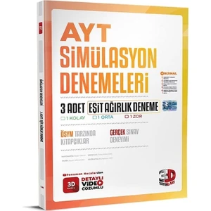 3D Yayınları AYT Tüm Dersler Eşit Ağırlık Simülasyon 3 Deneme Sınavı