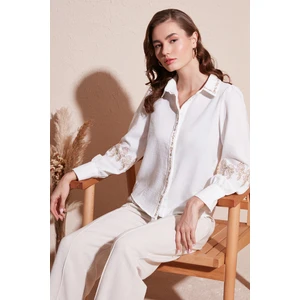 Regular Fit Nakış Işlemeli Gömlek Kadın Gömlek 611GO0201
