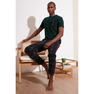 Ekoseli Pamuklu Regular Fit Kısa Kollu Pijama Takımı Erkek Pijama Takımı 6572002