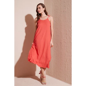 Regular Fit Ip Askılı Uzun Elbise Kadın Elbise 5865732