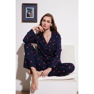 Reguar Fit Yumuşak Dokulu Pijama Takımı Bayan Pijama Takımı 611PT288Y