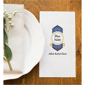 Ramazan Sofralarına Özel Iftar Vakti 3 Baskı Peçete Sunum Peçetesi 50 Adet