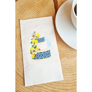 Blue Blanc Limon Pasta Baskı Peçete Sunum Peçetesi 015 50 Adet