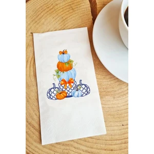 Blue Blanc And Pumpkin Sonbahar Çay Saati Peçete Sunum Peçetesi 010 50 Adet