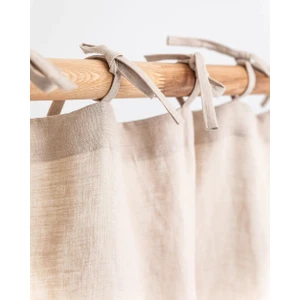 Pamuk İdea Bağlamalı İpli  Pamuklu Düz Keten Tek Kanat Fon Perde