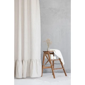 Pamuk İdea Fırfırlı Fon Perde Tek Kanat Pamuk Keten Düz Desen Doğal Renk 1 Adet