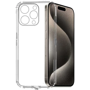 Caseart Apple iPhone 15 Pro Max Kapak Kamera Korumalı Tıpalı Şeffaf Silikon Kılıf