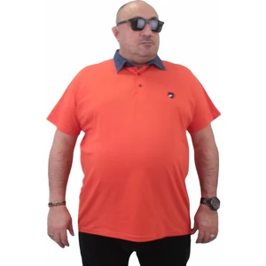 Moc Grande Mocgrande Büyük Beden Polo Kot Yaka T-Shirt 23420 Turuncu