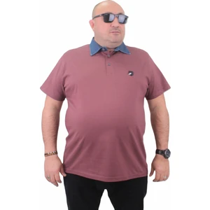Moc Grande Mocgrande Büyük Beden Polo Kot Yaka T-Shirt 23420 Eflatun