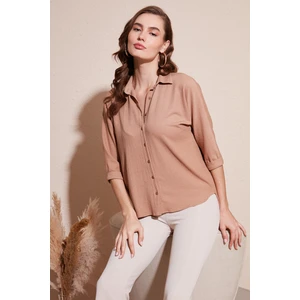 Arkası Uzun Truvakar Kol Gömlek Bayan Gömlek 5865596