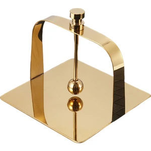 Paslanmaz Çelik Peçete Tutucu Serviette Tutucu Masa Dekoru Kafe Ziyafetleri Kare Altın (Yurt Dışından)