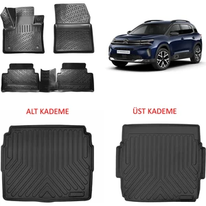 C5 Aircross 2023 ve Sonrası Modeller Paspas ve Bagaj Havuzu Set