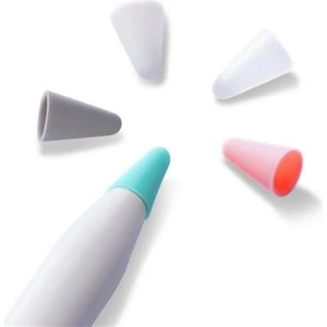 Dux Series 10 Adet Apple Pencil 1/2 Için Renkli Yedek Kalem Ucu, Çizim Için Sessiz Silikon Kalem Ucu