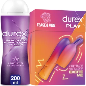 2'Si 1 Arada Vibratör Ve Uyarıcı Başlık + Durex Aloevera 2'Si 1 Arada  Masaj Jeli 200ml