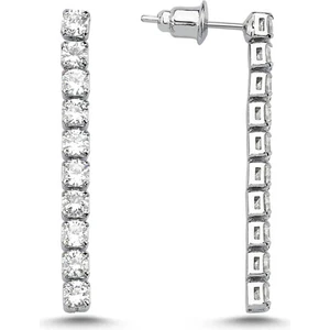 Merano Design 3mm Rhodium Su Yolu Küpe