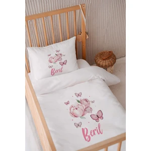 %100 Pamuk Saten Isme Özel 100X150 Bebek Yatak Nevresim Seti