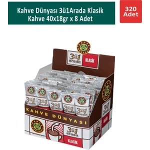 Kahve Dünyası 3ü1 Arada Klasik Kahve 40 x 18GR x 8 Adet