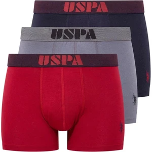 U.S. Polo Assn. 80521 Erkek Pamuklu 3'lü Boxer-Bordo&lacivert&antrasit