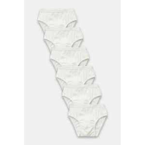 Hmd 208X6 Erkek Çocuk 6'lı Pamuklu Slip Külot-Beyaz