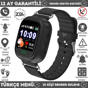 Q90 GPS Konumlu Akıllı Çocuk Takip Saati Sim Kartlı Arama, Gizli Dinleme Özellikli