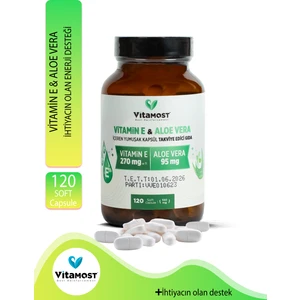 Vitamost Vitamin E + Aloe Vera 120 Kapsül