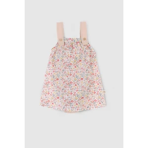 Little Gusto Çiçek Desenli Bebek Zıbın Elbise Organik Pamuk