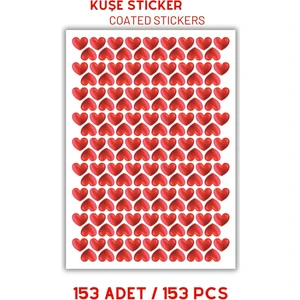 Netsan Etiket 3 Boyutlu Görünümlü Kalp Desenli 153 Adet 3 cm Kuşe Sticker