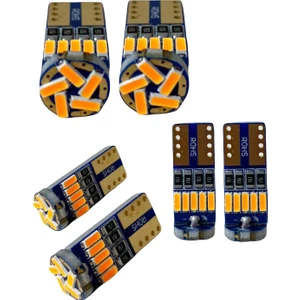 Eraks Car Accesories Turuncu 15 LED T10 Park Ampulü, Plaka, Tavan, Iç Ortam Aydınlatma Dipsiz LED Ampül 15 Ledli