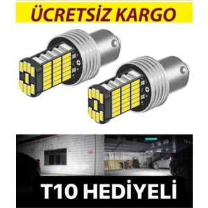 BA15S 1156 P21W 45 LED Geri Vites.sinyal.stop Ampulü 2 Adet 1 Takım 2 Adet -Beyaz