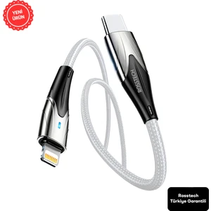 Usb-C To Lightning 20W LED Işıklı Hızlı Şarj Kablosu (Rosstech Türkiye Garantili)