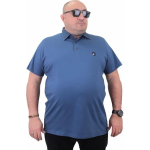 Büyük Beden Polo Kot Yaka Tişört 23420 Indıgo