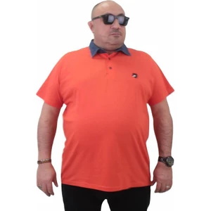 Büyük Beden Polo Kot Yaka Tişört 23420 Turuncu