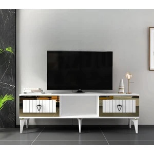 Demonte Dekor Linda Tv Sehpası (Alt Modül) Beyaz-Altın