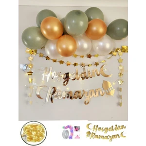 Hayaller Dükkanı  Ramazan Süsleri LED Işıklı Ramazan Süsü Hoşgeldin Ramazan Ev Süsleri Yıldızlı