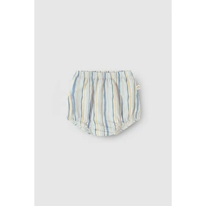 Little Gusto Bebek Bloomer (Külot) Çizgili Mavi - Bej Organik Pamuk