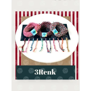 Tuğset Etiket  Paket Ipi Seti Paketleme Ipi / Bağlama Ipi /3 Model 10 Ar Metre (Kırmızı Beyaz - Kırmızı Yeşil -Kırmızı Yeşil Beyaz )-T923